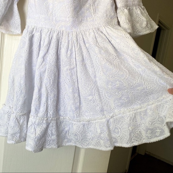Agua Bendita Dress Cedro Bruma Embroidered Lace Eyelet White M NWT - Picture 3 of 13